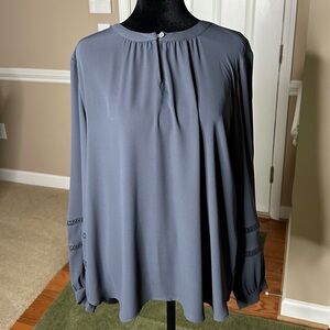 LOFT Steel Blue Long Sleeve Blouse NWOT Size Medium